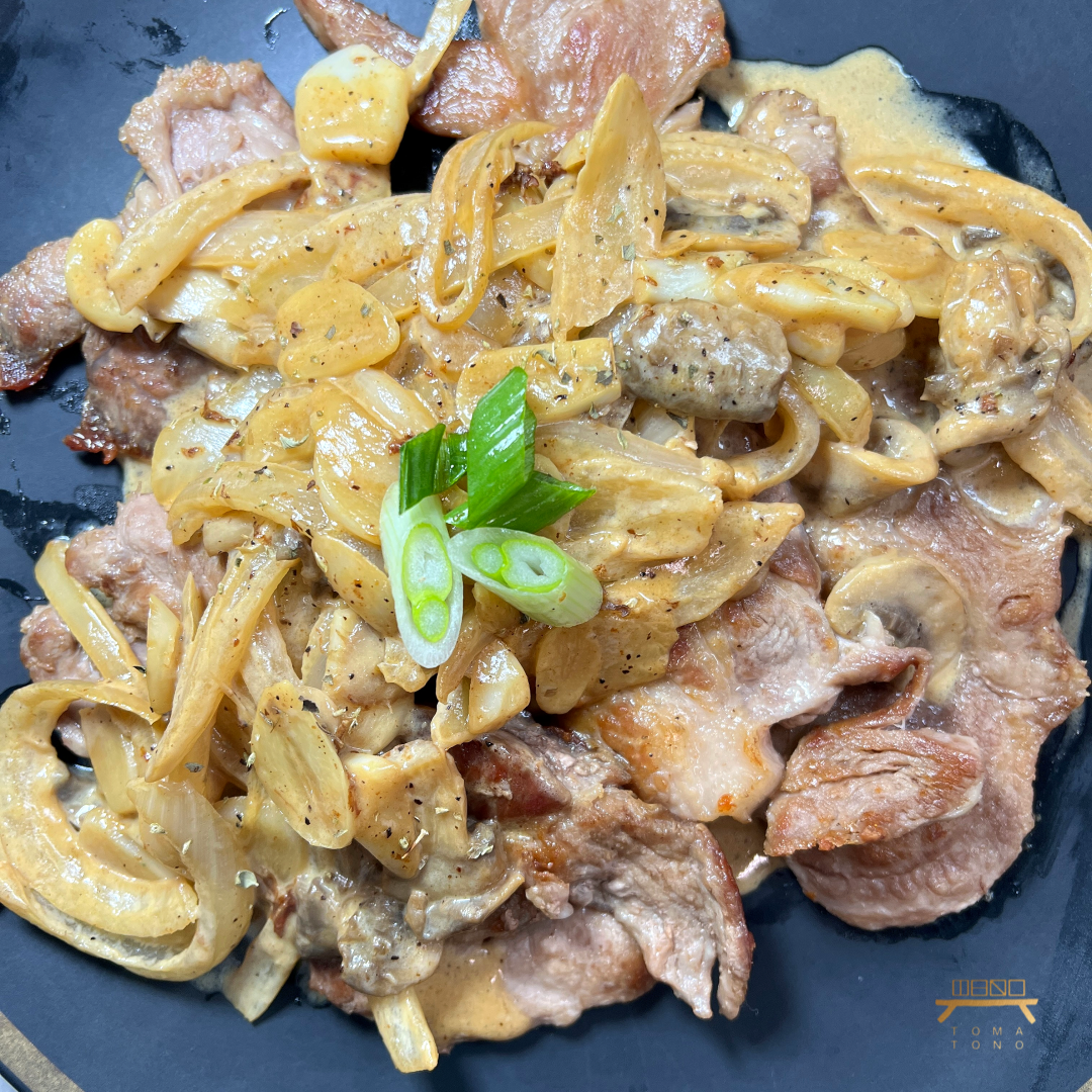 목살 크림 스테이크 Pork Shoulder Steak with Cream Sauce