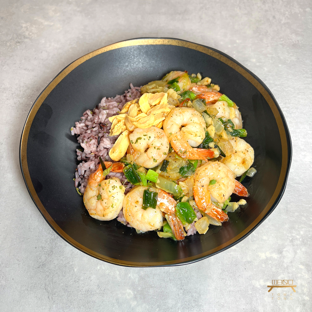 버터갈릭새우 덮밥 Butter Garlic Shrimp over Rice