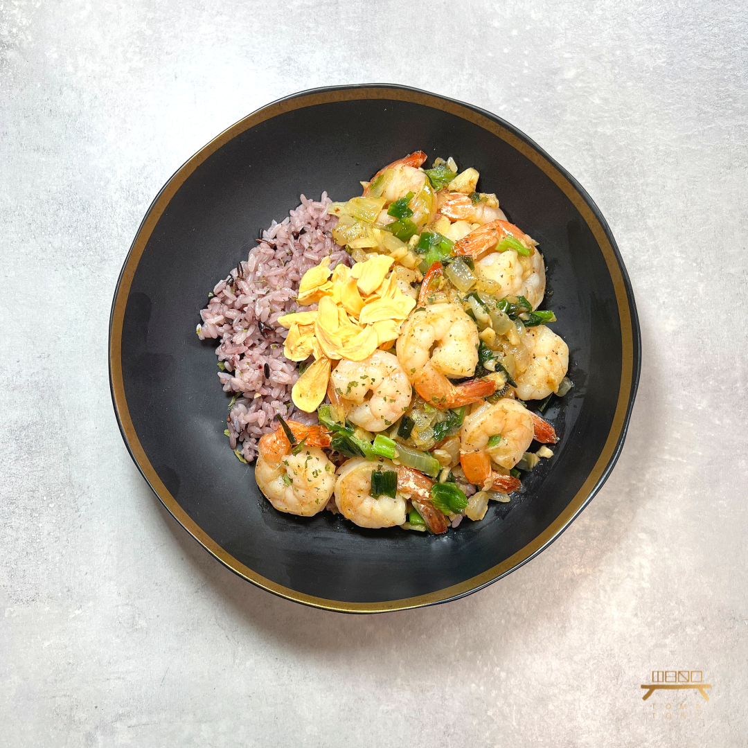 버터갈릭새우 덮밥 조리법 Butter Garlic Shrimp over Rice Recipe