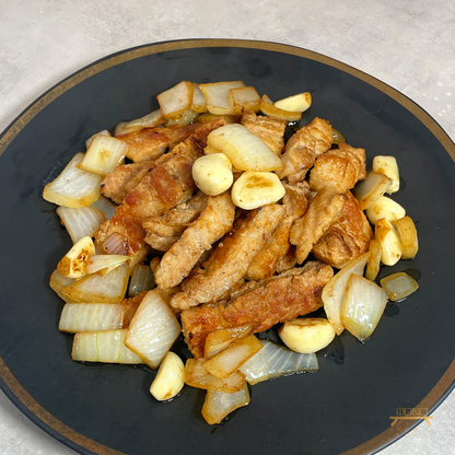 통마늘 & 두툼삼겹살 구이 레시피 Thick Pork Belly with Whole Garlic Recipe