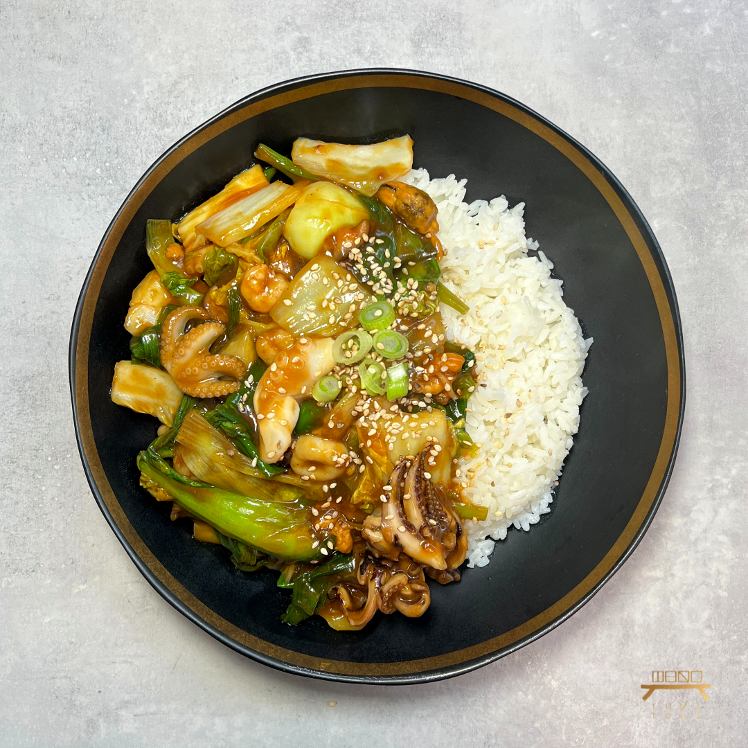 사천 해물덮밥 조리법 Szechuan Seafood Over Rice Recip