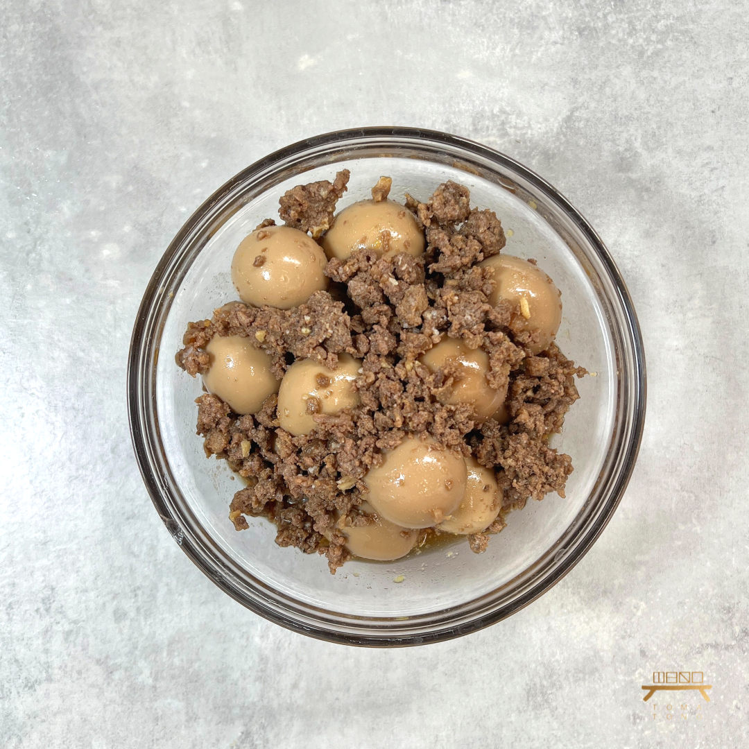 소보로 메추리알 장조림(완조리) 조리법 Beef Soboro and Hard-Boiled Quail Eggs in Soy Sauce(Cooked) Recipe
