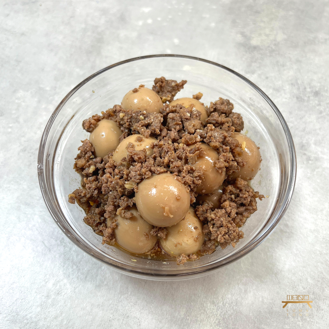 소보로 메추리알 장조림(완조리) 조리법 Beef Soboro and Hard-Boiled Quail Eggs in Soy Sauce(Cooked) Recipe