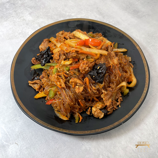 제육잡채 Glass Noodles with Spicy Pork & Vegetables