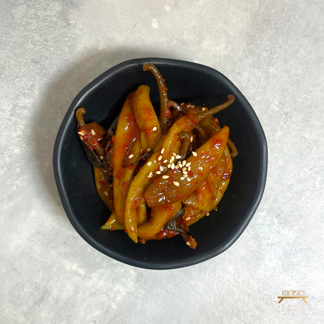 애기고추 양념 장아찌 (완조리) Picked Spicy Baby Pepper (Cooked)