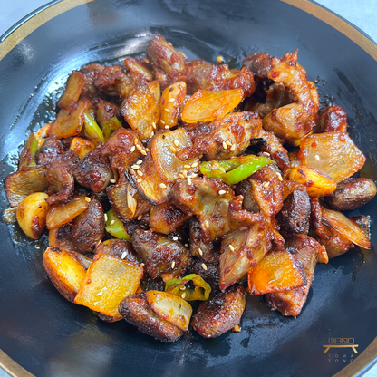 통마늘 닭똥집 & 염통 구이 조리법 Grilled Chicken Gizzard & Heart with Whole Garlics Recipe