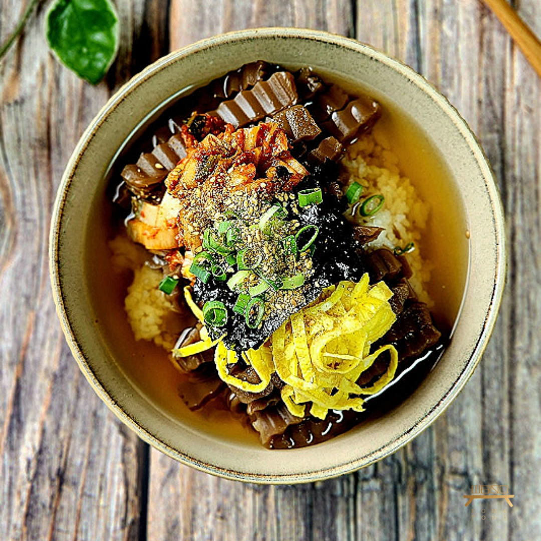 도토리 온묵밥 Acorn Jelly in Warm Broth