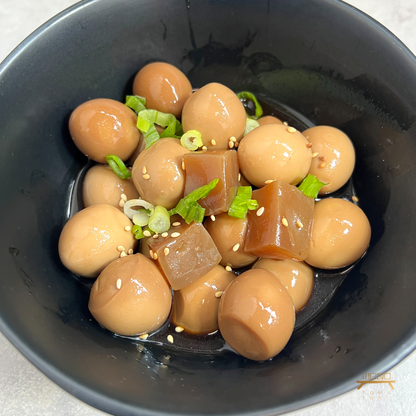 곤약 메추리알 장조림 (완조리) Konjac and Hard-Boiled Quail Eggs in Soy Sauce (Cooked)